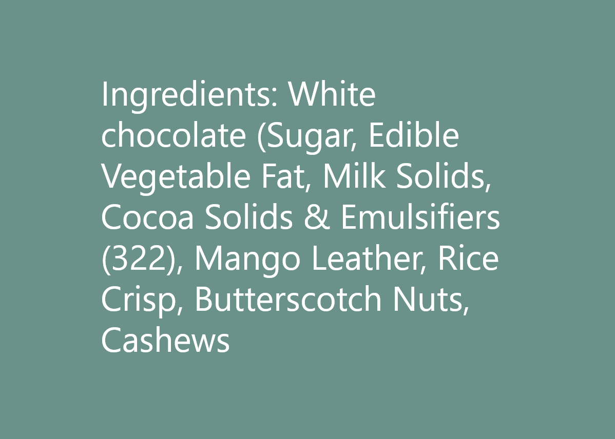 Nutty White Chocolate with Mango Bite